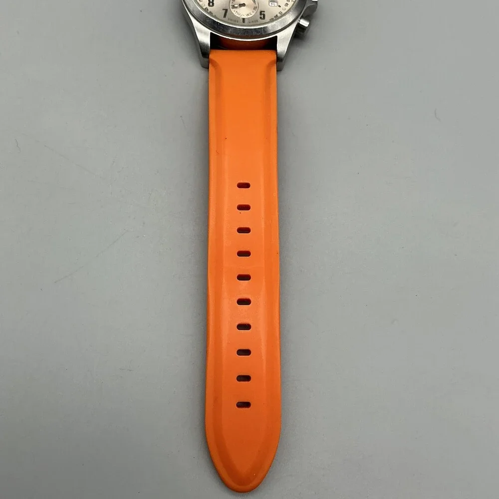 Wenger Terragraph Dual-Time Alarm Model 72750 Watch 39mm Orange Chronograph